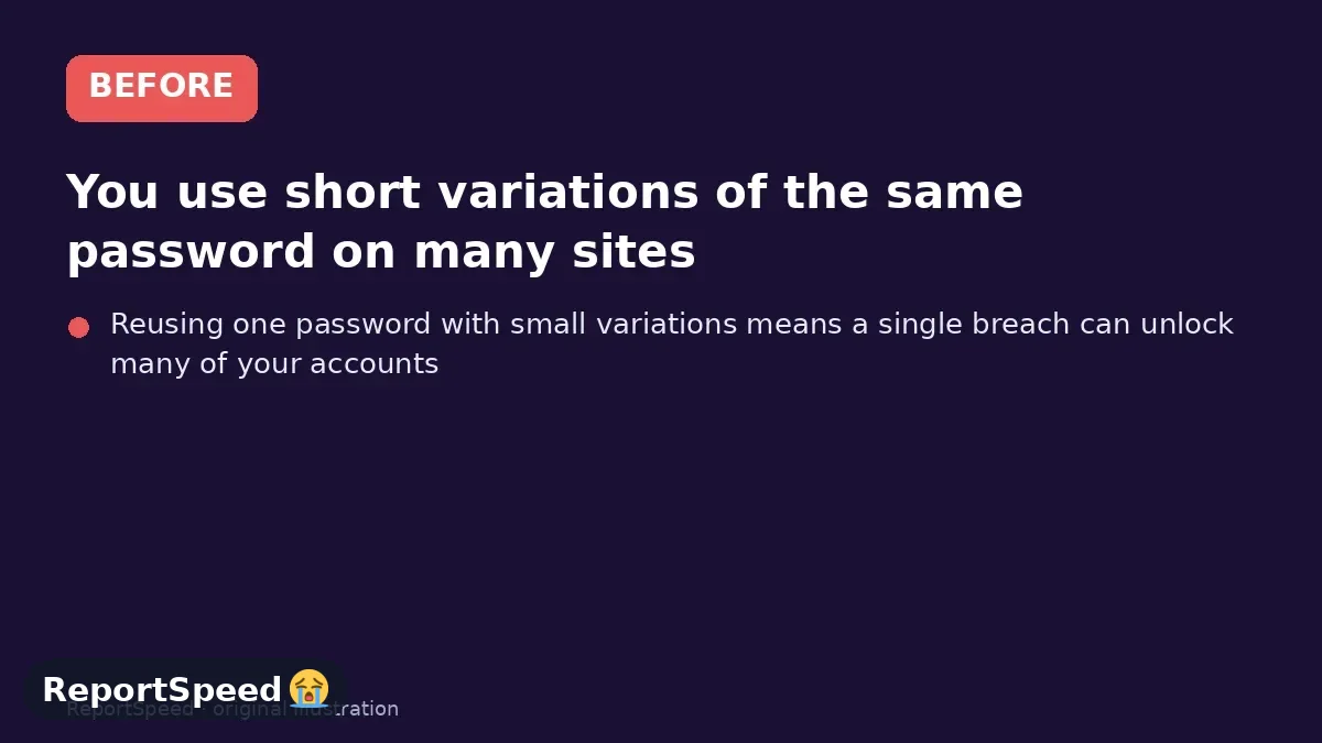 Before: You use short variations of the same password on many sites, and your bank is asking for a new one