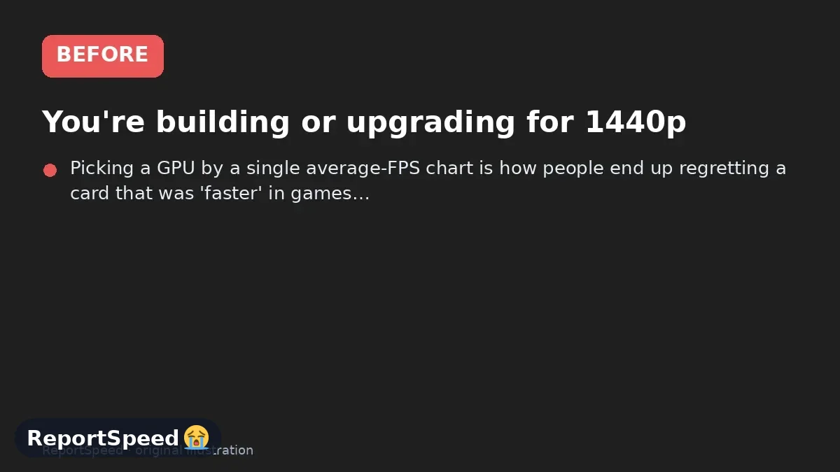 Before: You're building or upgrading for 1440p, your budget lands in the same bracket for both cards, and every review you open seems to crown a different winner depending on which games were tested