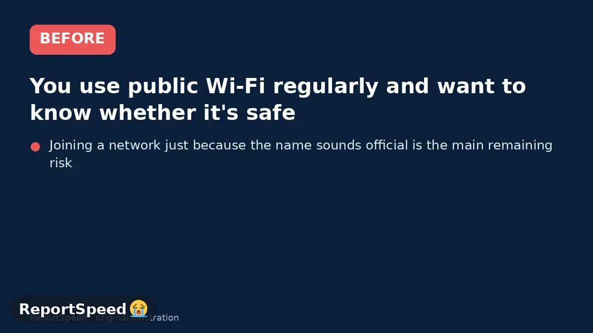 Before: You use public Wi-Fi regularly and want to know whether it's safe