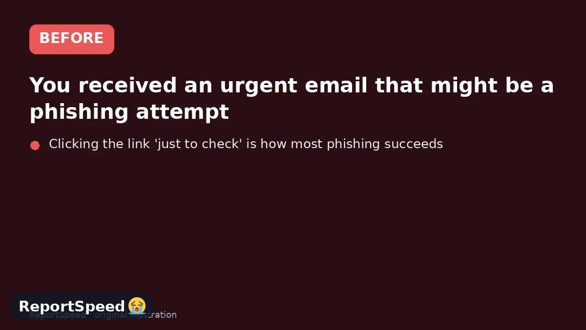 Before: You received an urgent email that might be a phishing attempt