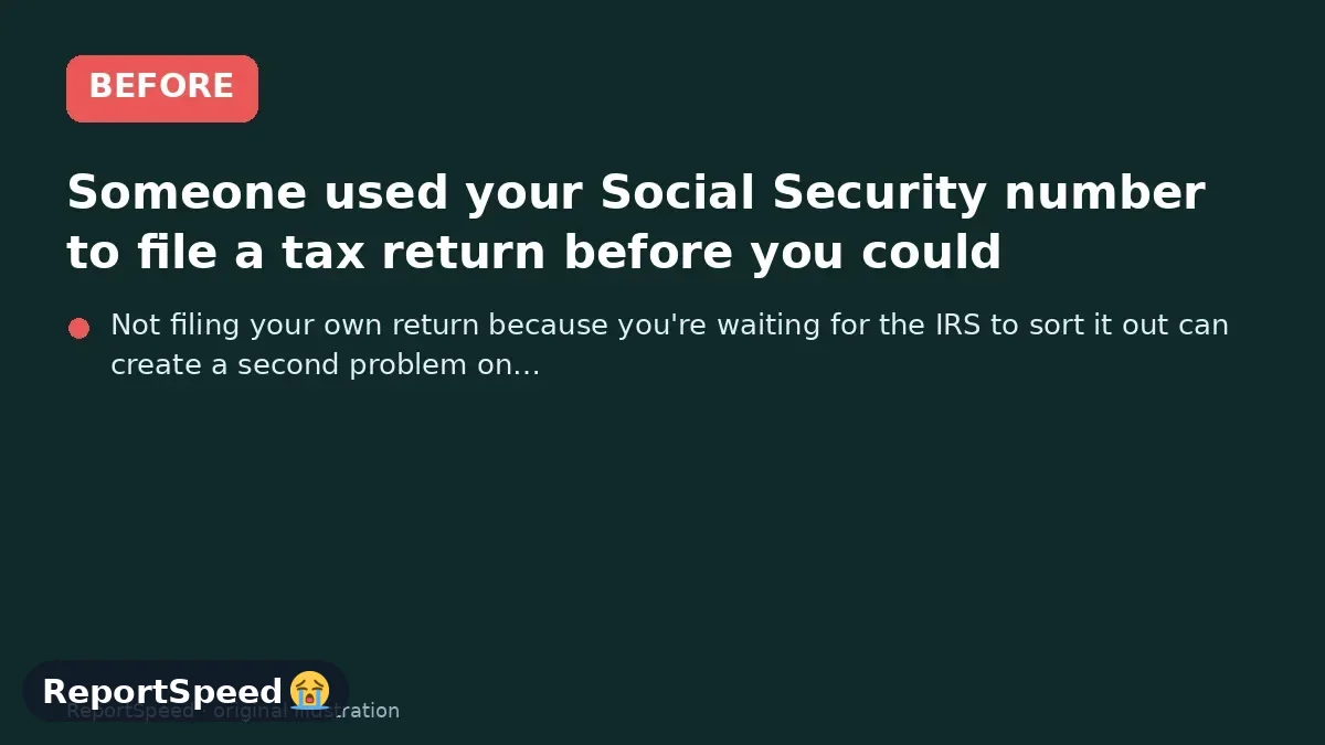 Before: Someone used your Social Security number to file a tax return before you could