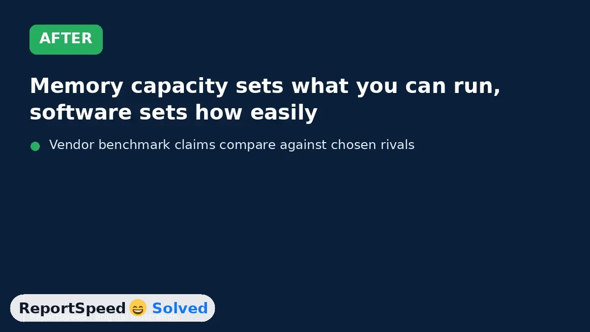 After: Memory capacity sets what you can run, software sets how easily
