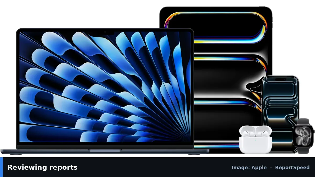 Apple trade-in devices (Apple official image), annotated: Reviewing reports