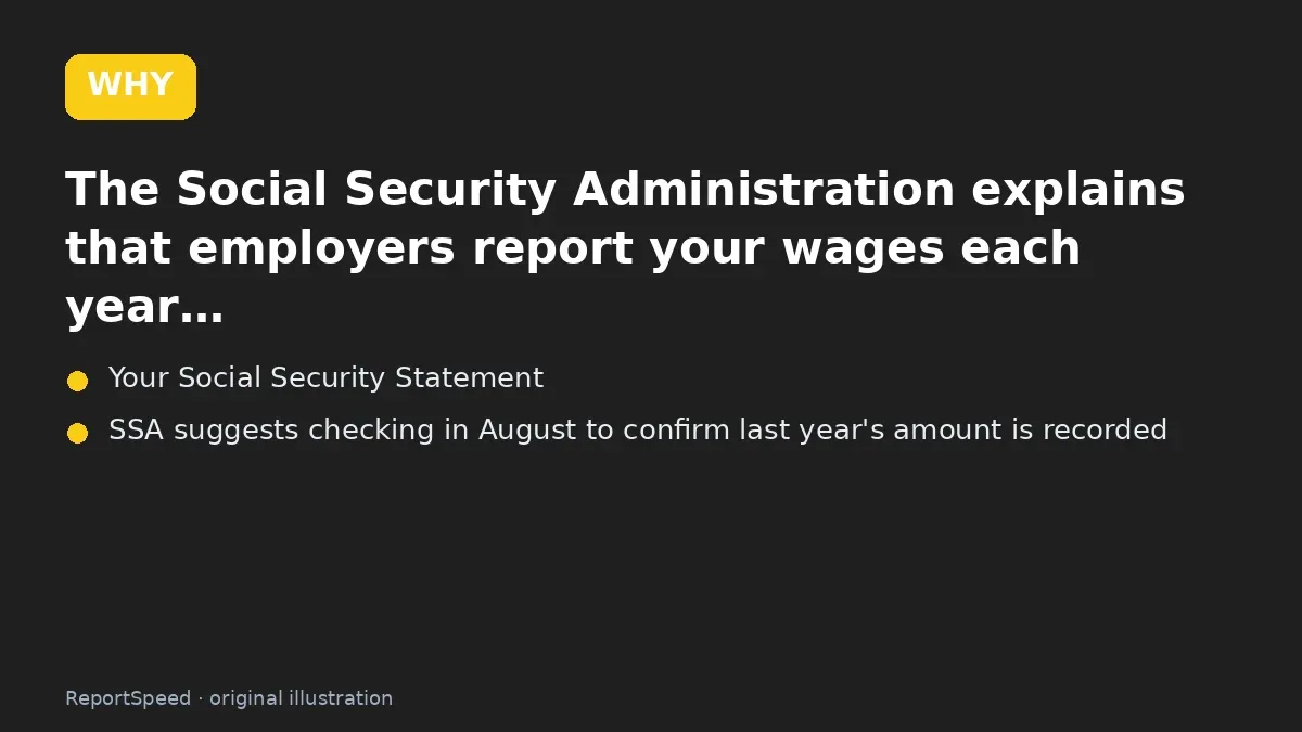 Cause: The Social Security Administration explains that employers report your wages each year…