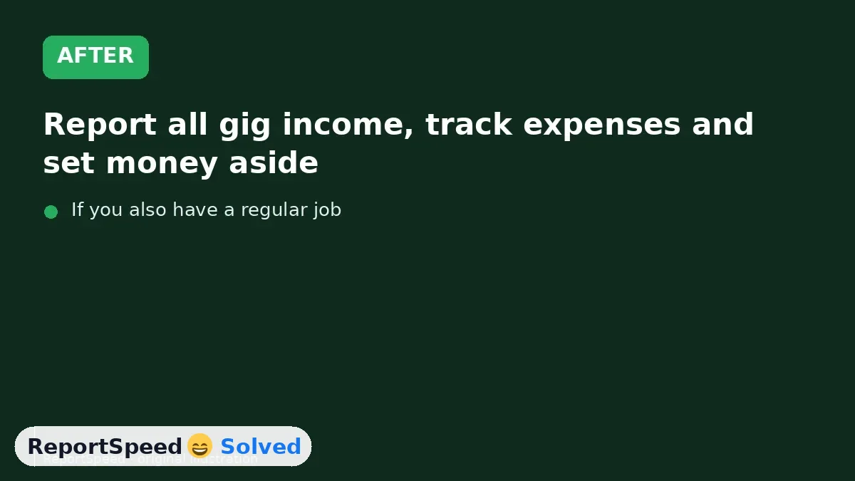 After: Report all gig income, track expenses and set money aside