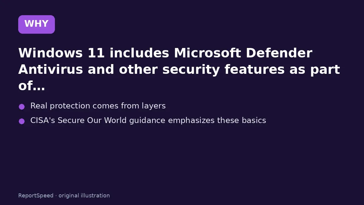 Cause: Windows 11 includes Microsoft Defender Antivirus and other security features as part of…