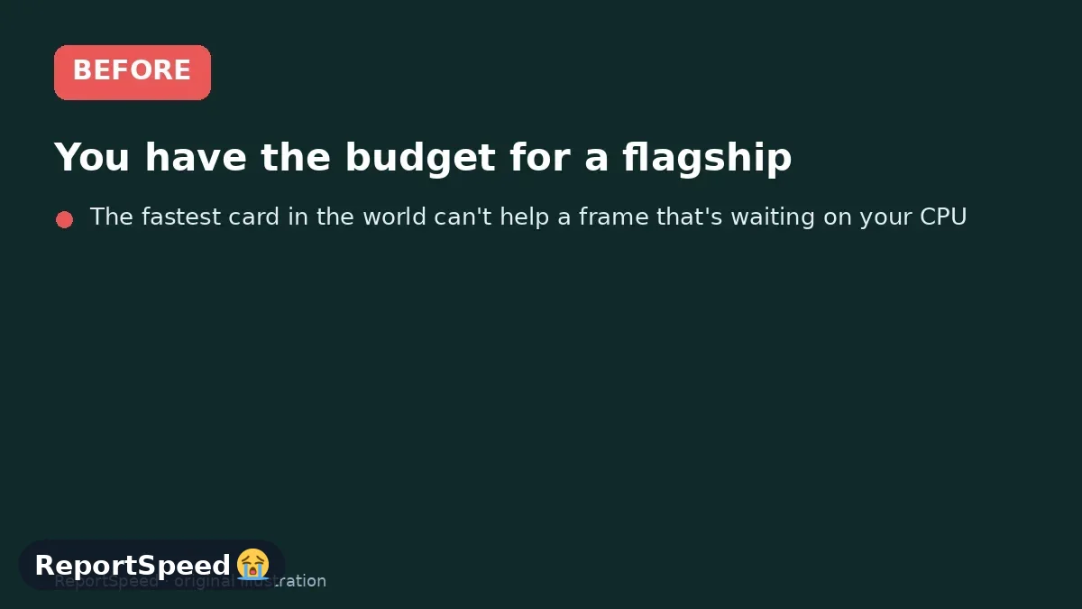 Before: You have the budget for a flagship, your current setup is 1440p, and you're weighing whether the top card future-proofs you or just shifts the bottleneck elsewhere
