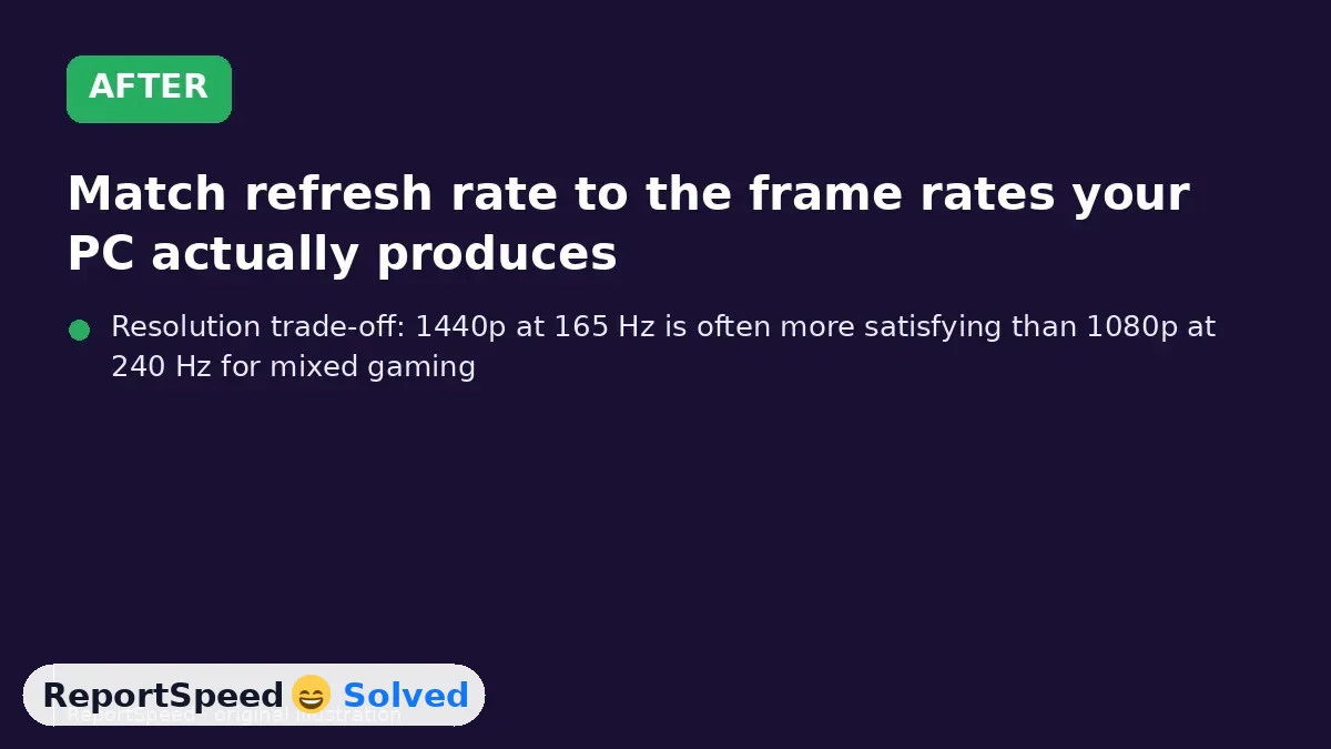 After: Match refresh rate to the frame rates your PC actually produces