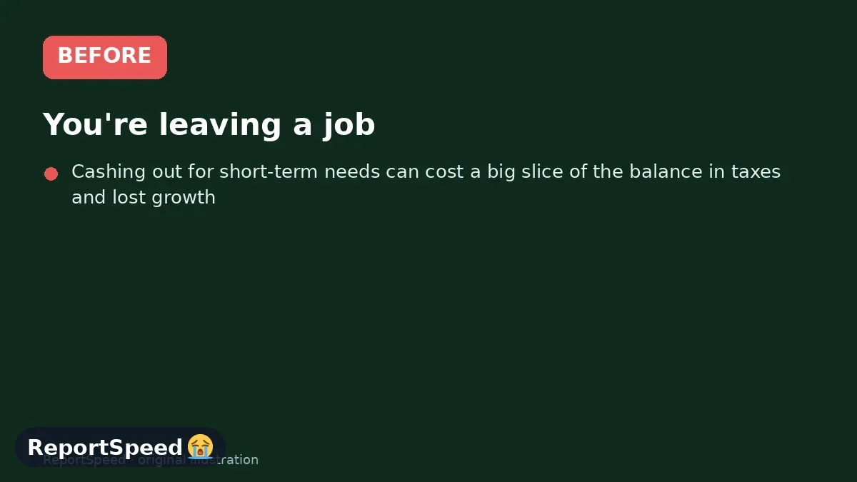 Before: You're leaving a job, you have money in the old 401(k), and you need to decide what to do with it without making an expensive mistake