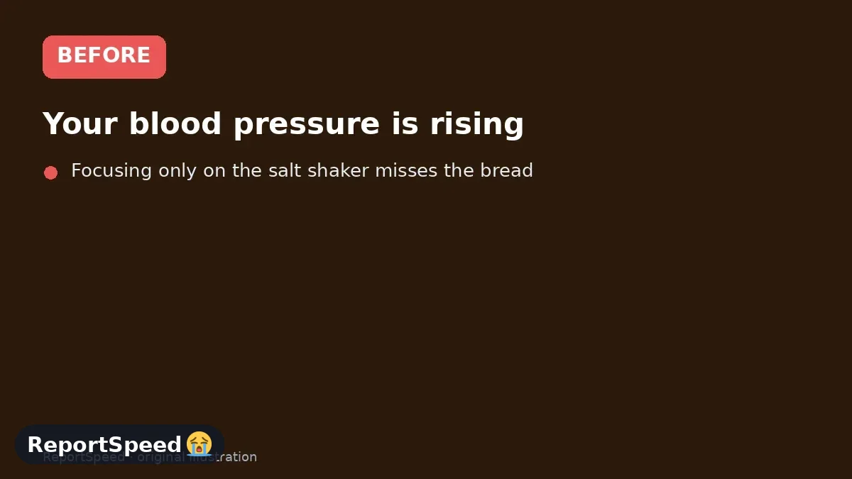 Before: Your blood pressure is rising, your doctor mentioned salt, and you're not sure where your sodium actually comes from