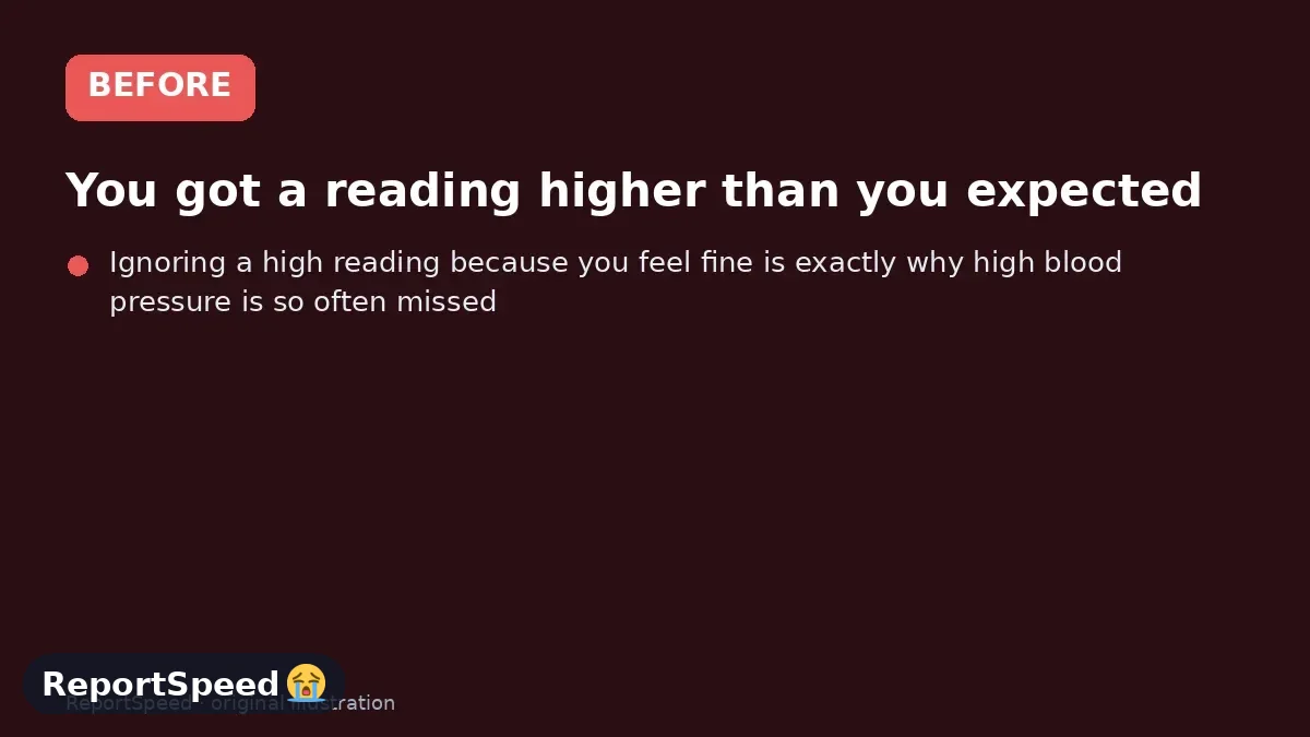 Before: You got a reading higher than you expected, you have no symptoms, and you're not sure whether it's a one-off or something to act on