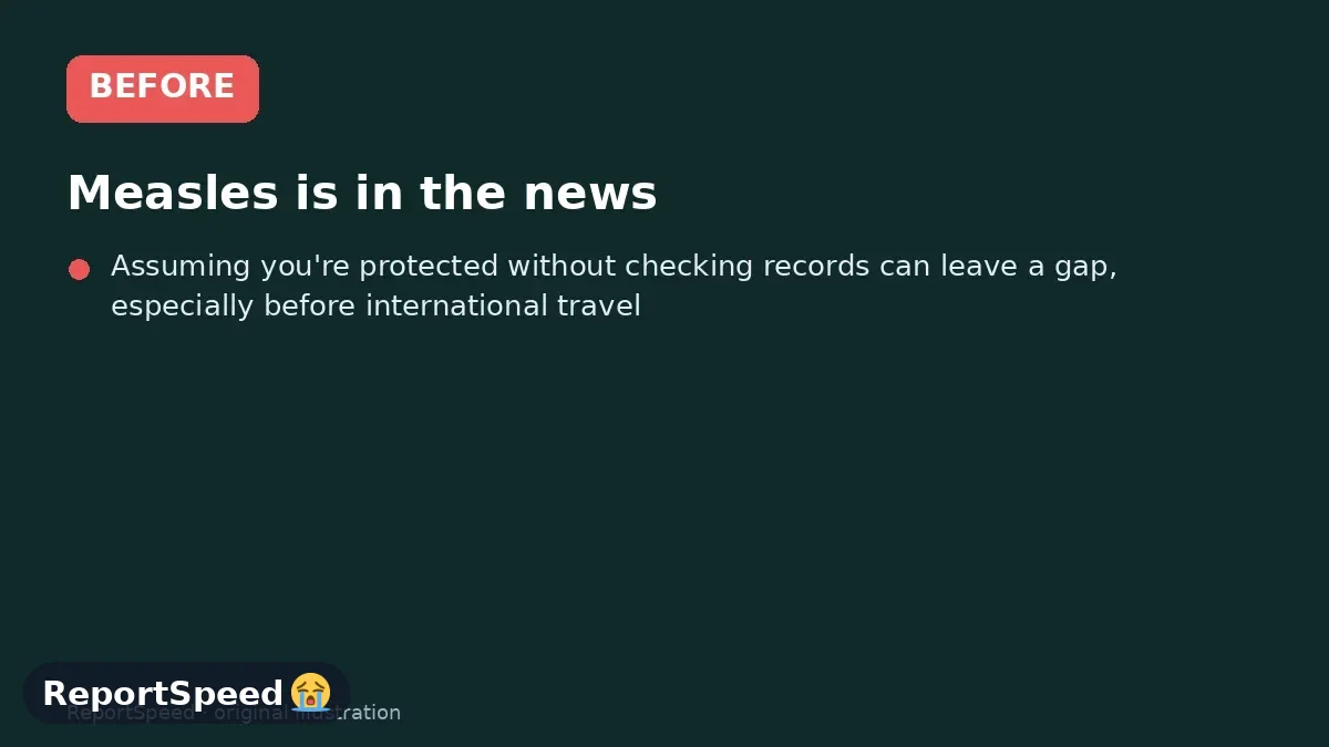 Before: Measles is in the news, you don't have vaccination records and you want to know whether you need a shot