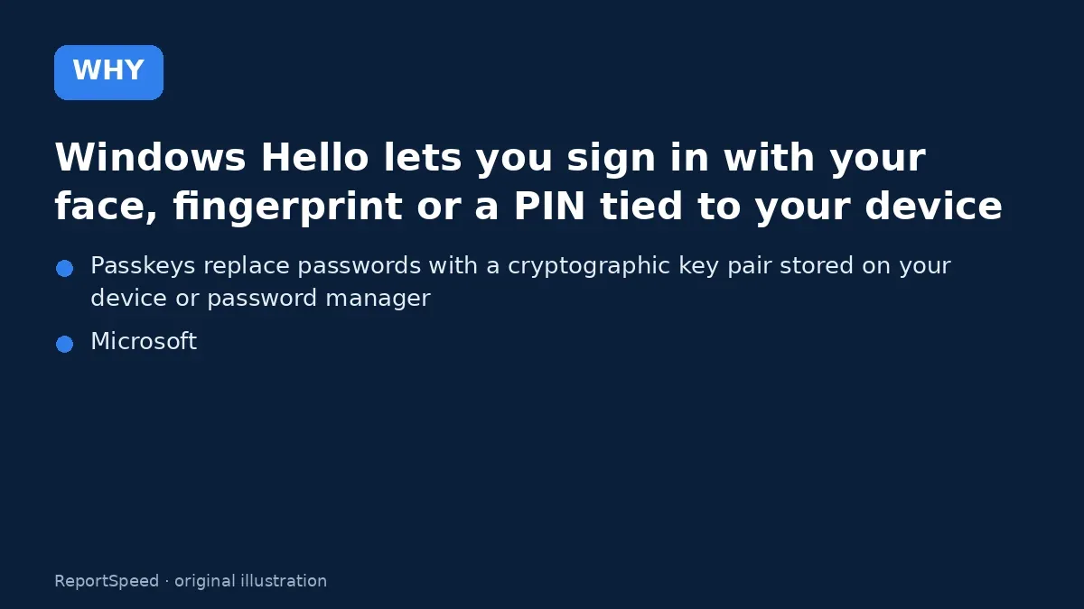 Cause: Windows Hello lets you sign in with your face, fingerprint or a PIN tied to your device