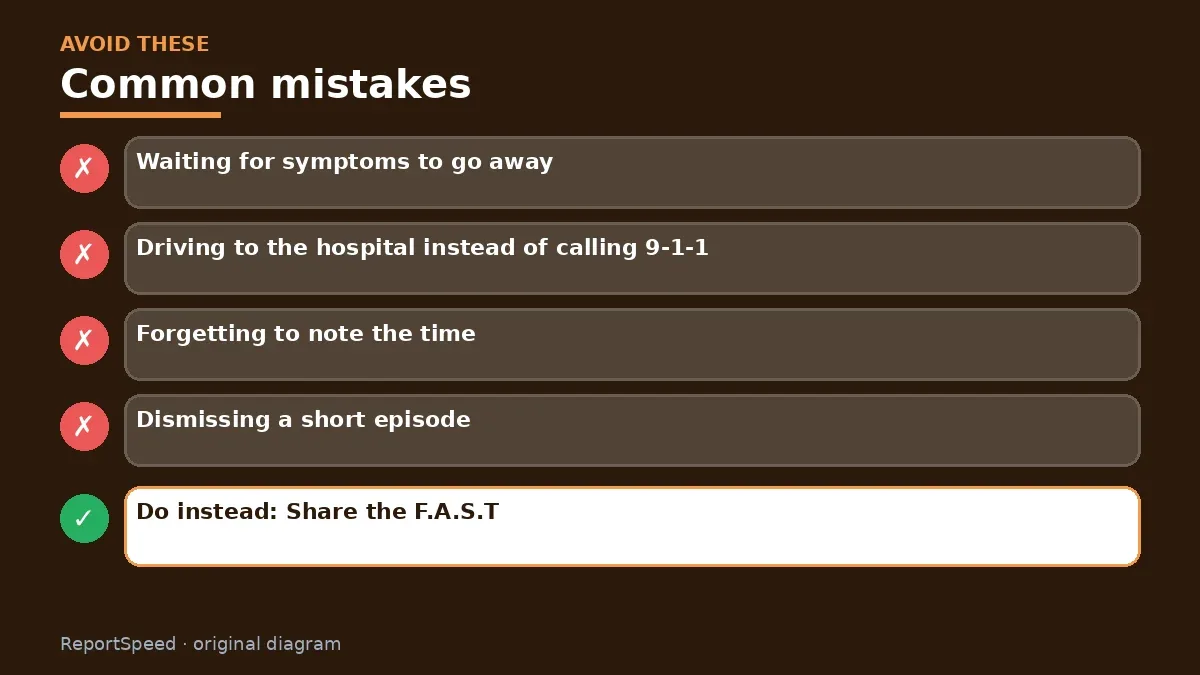 Callout graphic of common mistakes to avoid and what to do instead for Stroke signs