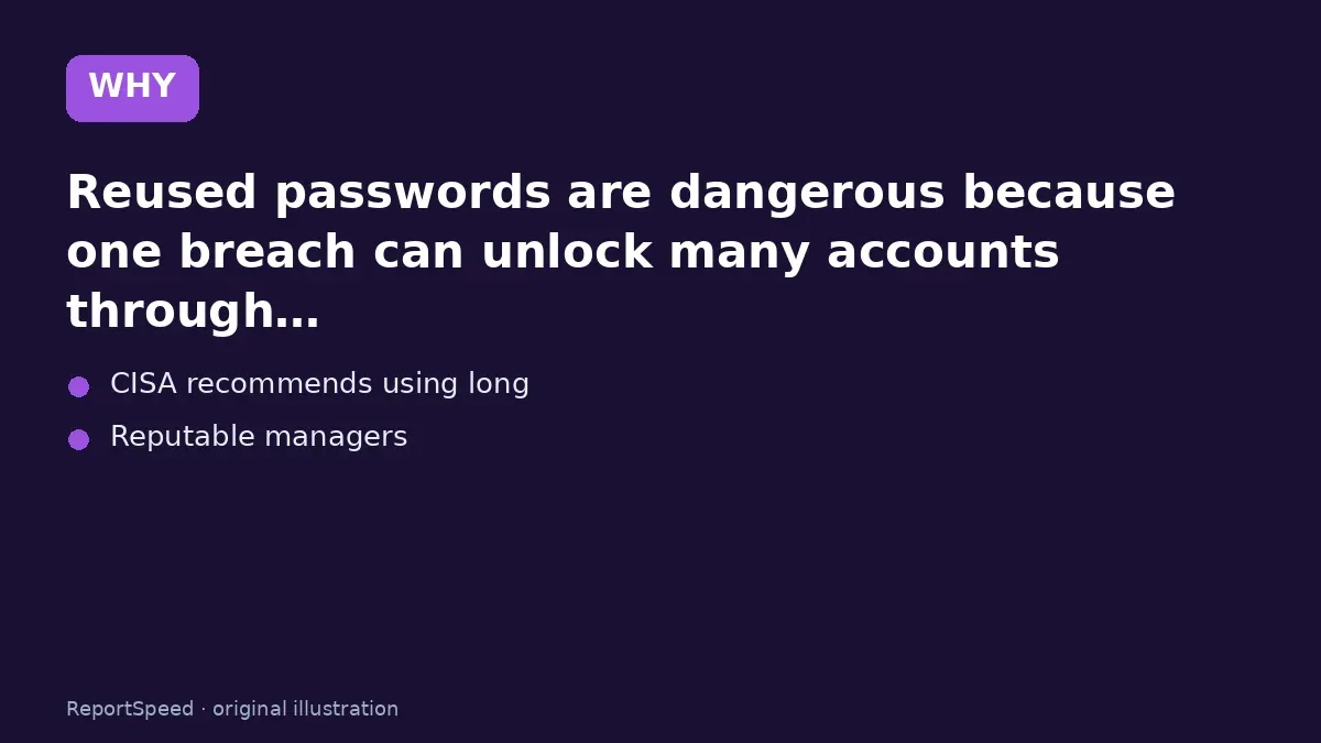Cause: Reused passwords are dangerous because one breach can unlock many accounts through…