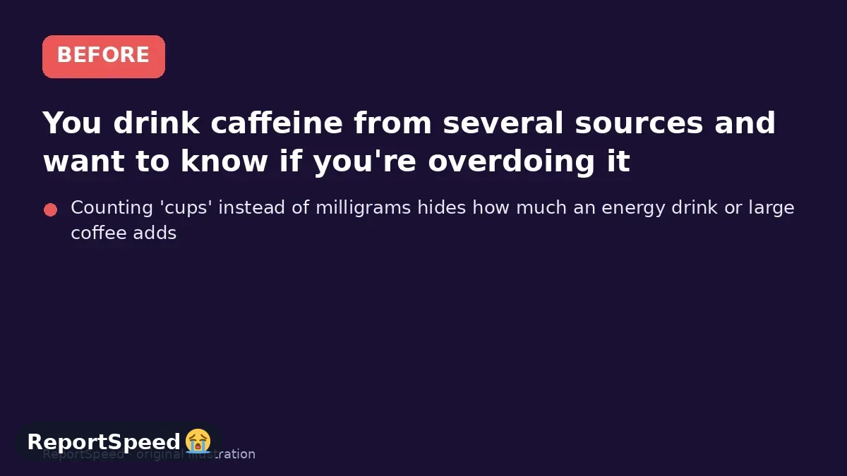 Before: You drink caffeine from several sources and want to know if you're overdoing it