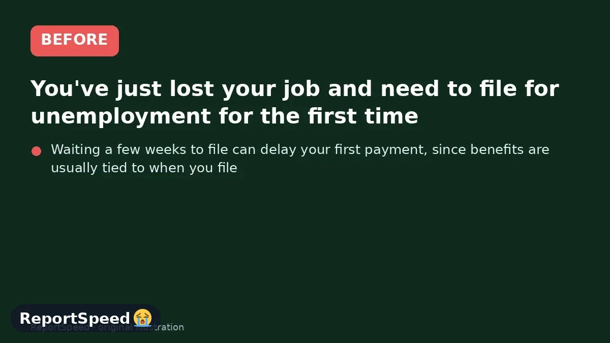 Before: You've just lost your job and need to file for unemployment for the first time