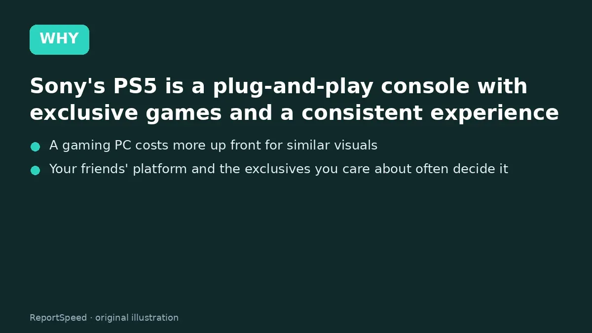 Cause: Sony's PS5 is a plug-and-play console with exclusive games and a consistent experience