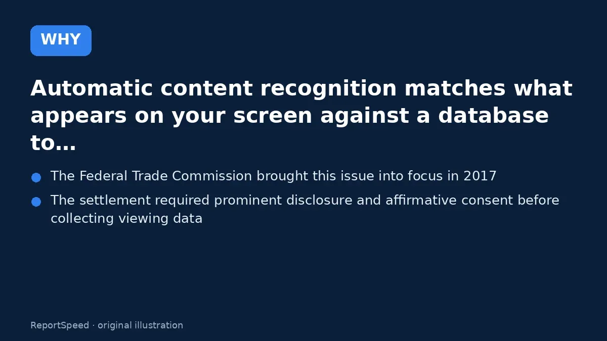 Cause: Automatic content recognition matches what appears on your screen against a database to…
