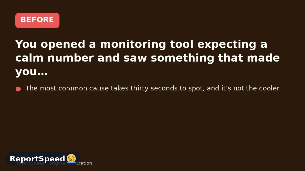Before: You opened a monitoring tool expecting a calm number and saw something that made you nervous, maybe with fans roaring or, worse, totally silent