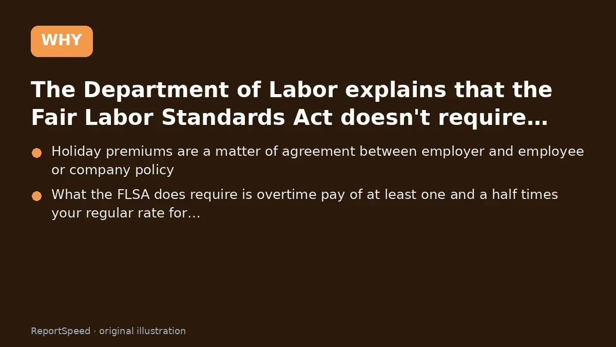 Cause: The Department of Labor explains that the Fair Labor Standards Act doesn't require…