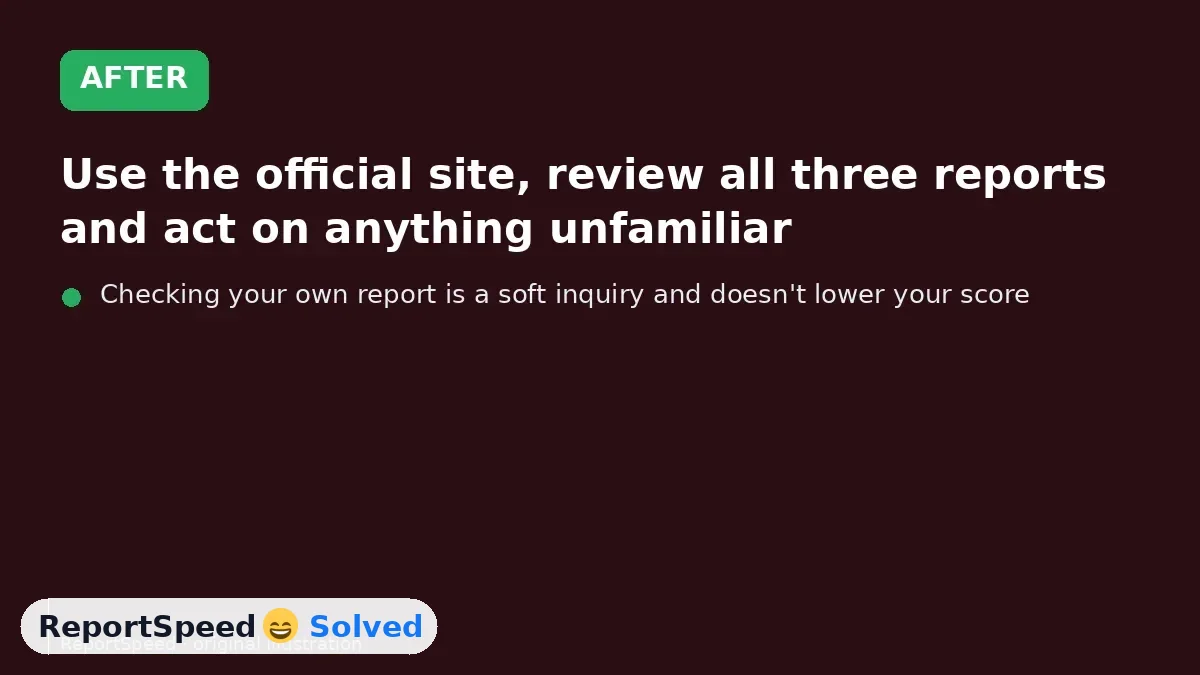 After: Use the official site, review all three reports and act on anything unfamiliar