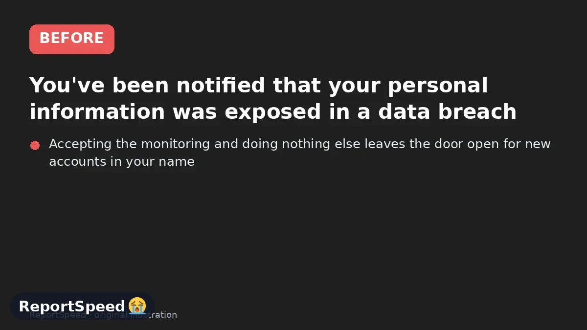 Before: You've been notified that your personal information was exposed in a data breach
