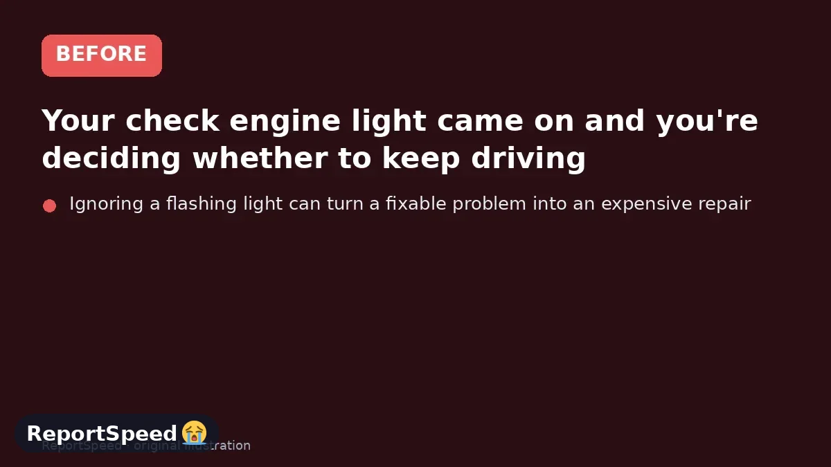 Before: Your check engine light came on and you're deciding whether to keep driving