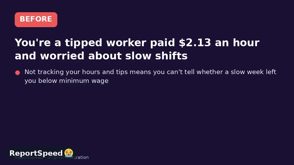 Before: You're a tipped worker paid $2.13 an hour and worried about slow shifts