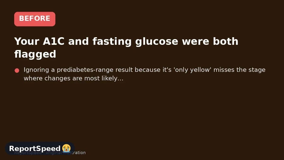 Before: Your A1C and fasting glucose were both flagged, and you're waiting a few weeks to discuss them with your doctor