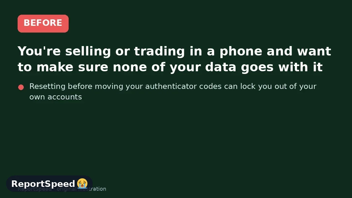 Before: You're selling or trading in a phone and want to make sure none of your data goes with it