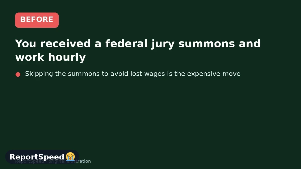 Before: You received a federal jury summons and work hourly