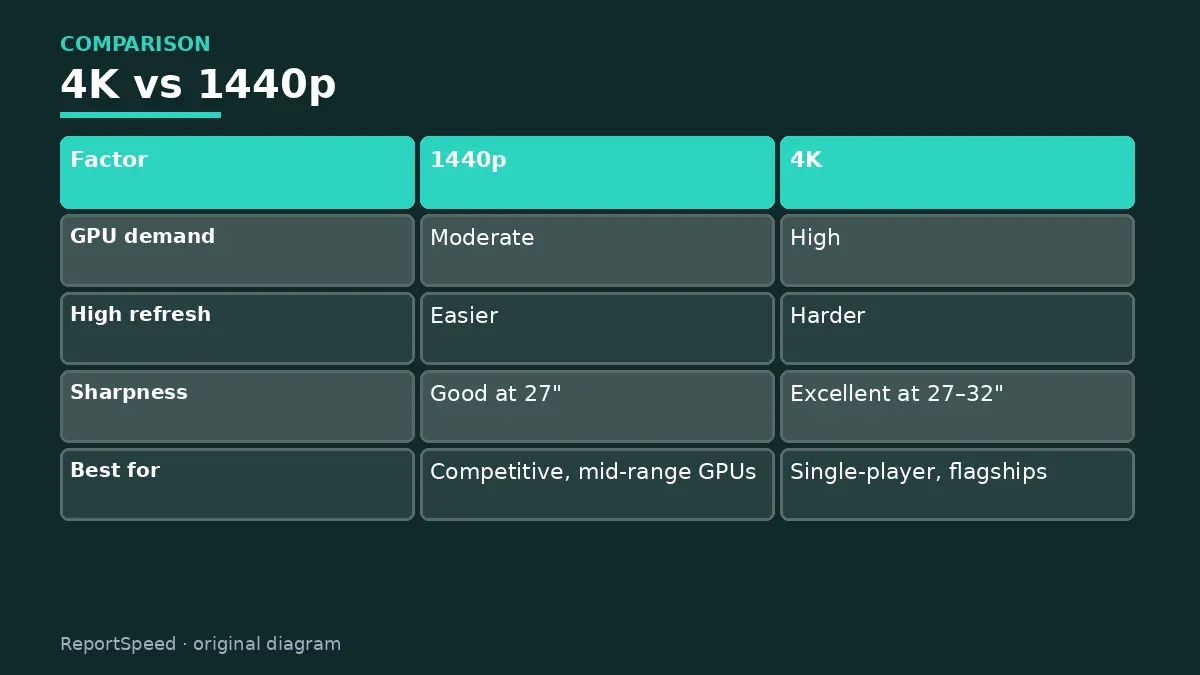 Comparison chart: 4K vs 1440p
