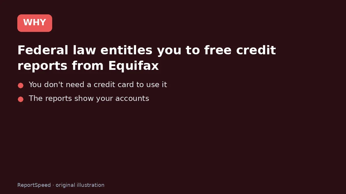 Cause: Federal law entitles you to free credit reports from Equifax