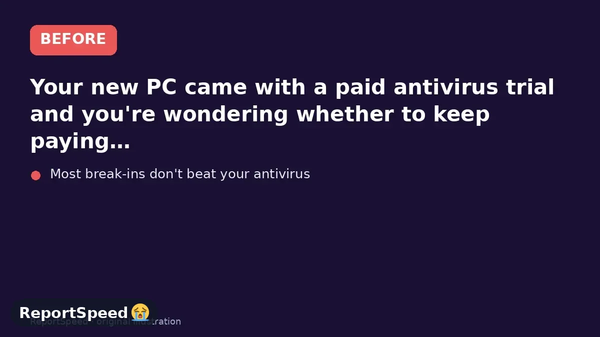 Before: Your new PC came with a paid antivirus trial and you're wondering whether to keep paying or rely on what's built in