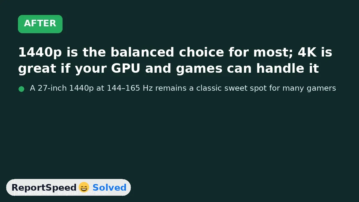 After: 1440p is the balanced choice for most; 4K is great if your GPU and games can handle it
