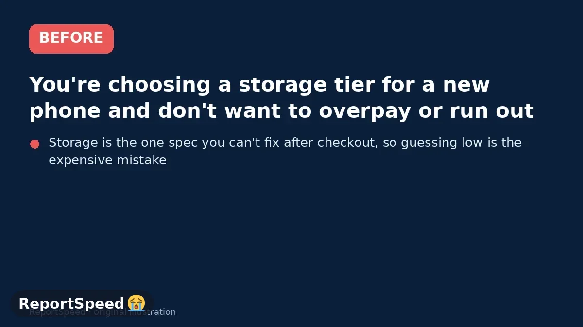 Before: You're choosing a storage tier for a new phone and don't want to overpay or run out
