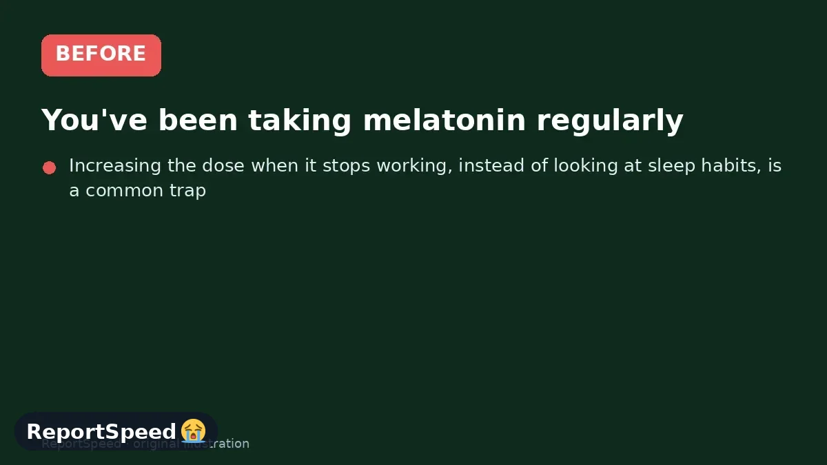 Before: You've been taking melatonin regularly, it seems to help, and you're unsure whether long-term nightly use is fine or something to rethink