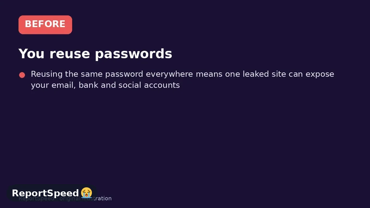 Before: You reuse passwords, you know it's risky and you're hesitant to trust a password manager with everything