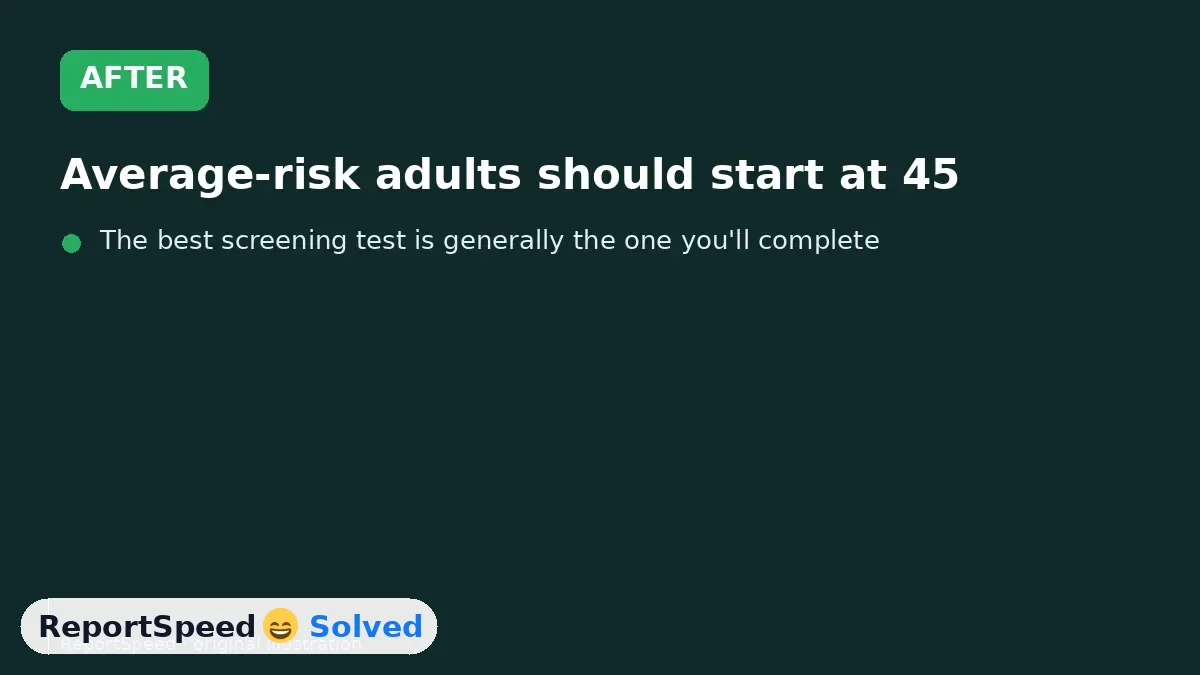 After: Average-risk adults should start at 45