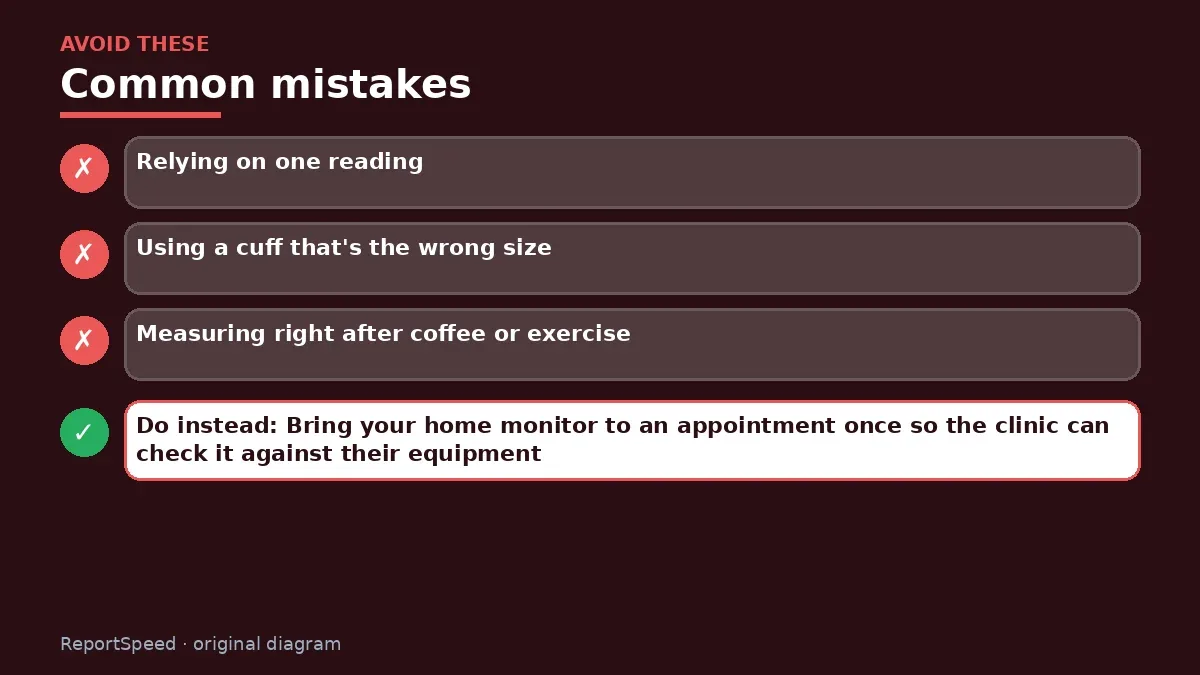 Callout graphic of common mistakes to avoid and what to do instead for What do my blood pressure numbers mean