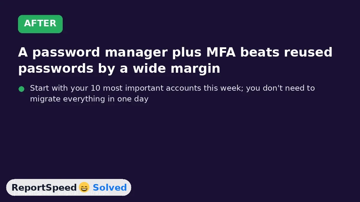 After: A password manager plus MFA beats reused passwords by a wide margin