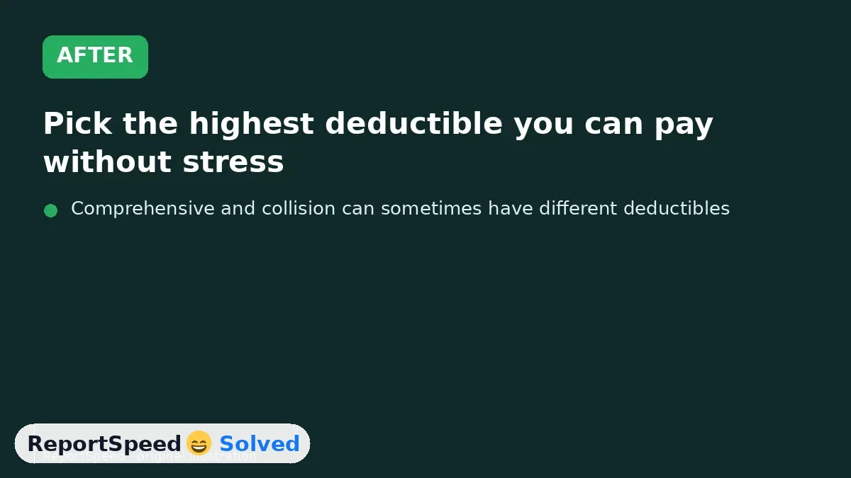 After: Pick the highest deductible you can pay without stress