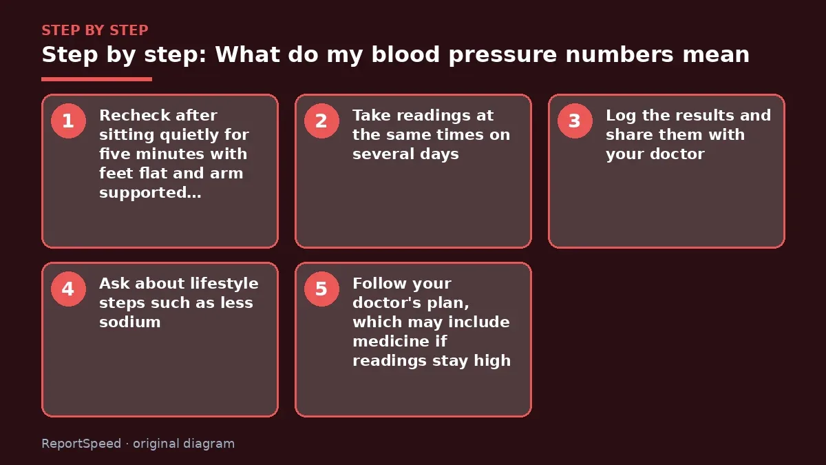 Step illustration: numbered steps for What do my blood pressure numbers mean