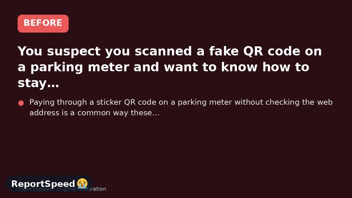 Before: You suspect you scanned a fake QR code on a parking meter and want to know how to stay safe with QR codes